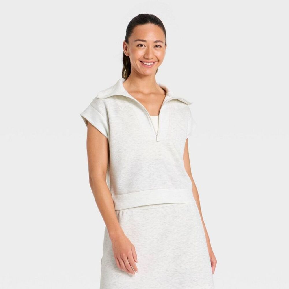 Women's Airy Sleek Ribbed Trim Tank Top - All In Motion Heather Gray M